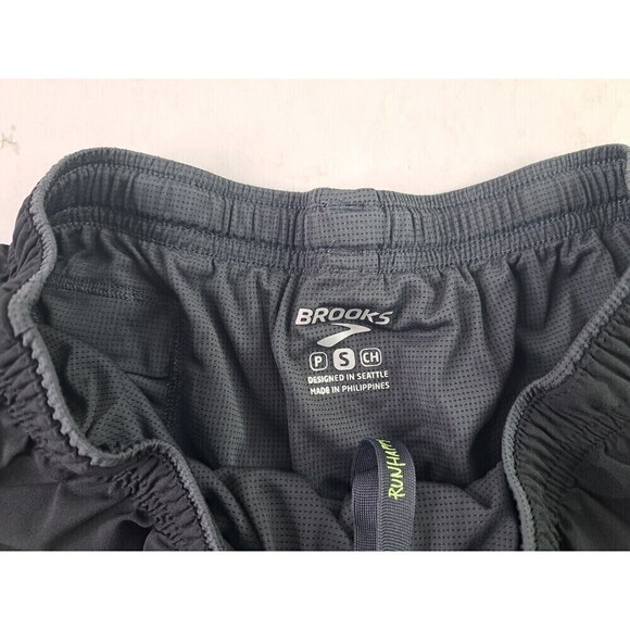 Brooks Women’s Lined Running Shorts Sz Small Black Logo Lightweight Drawstring - Picture 4 of 4
